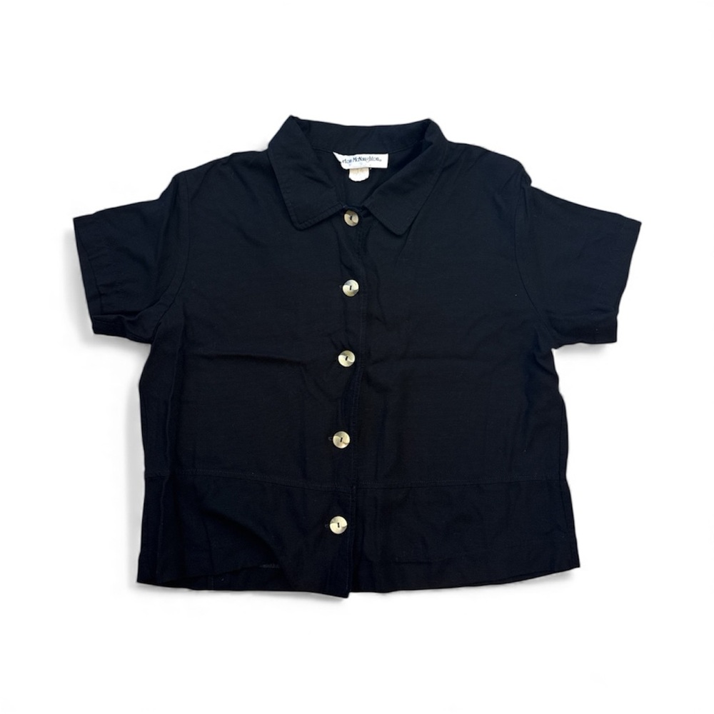 VTG‎ Norton McNoughton Sz 14 blouse minimalist button detail